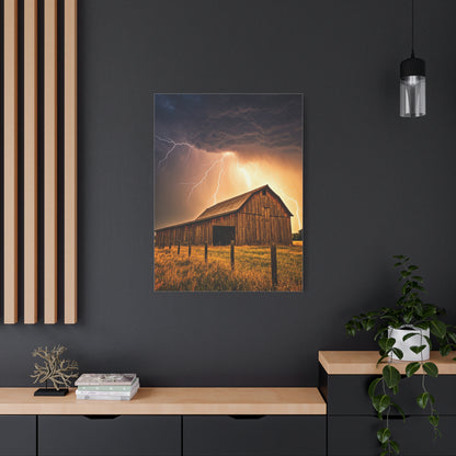 Lightning Over the Old Farm Barn Wall Art & Canvas Prints