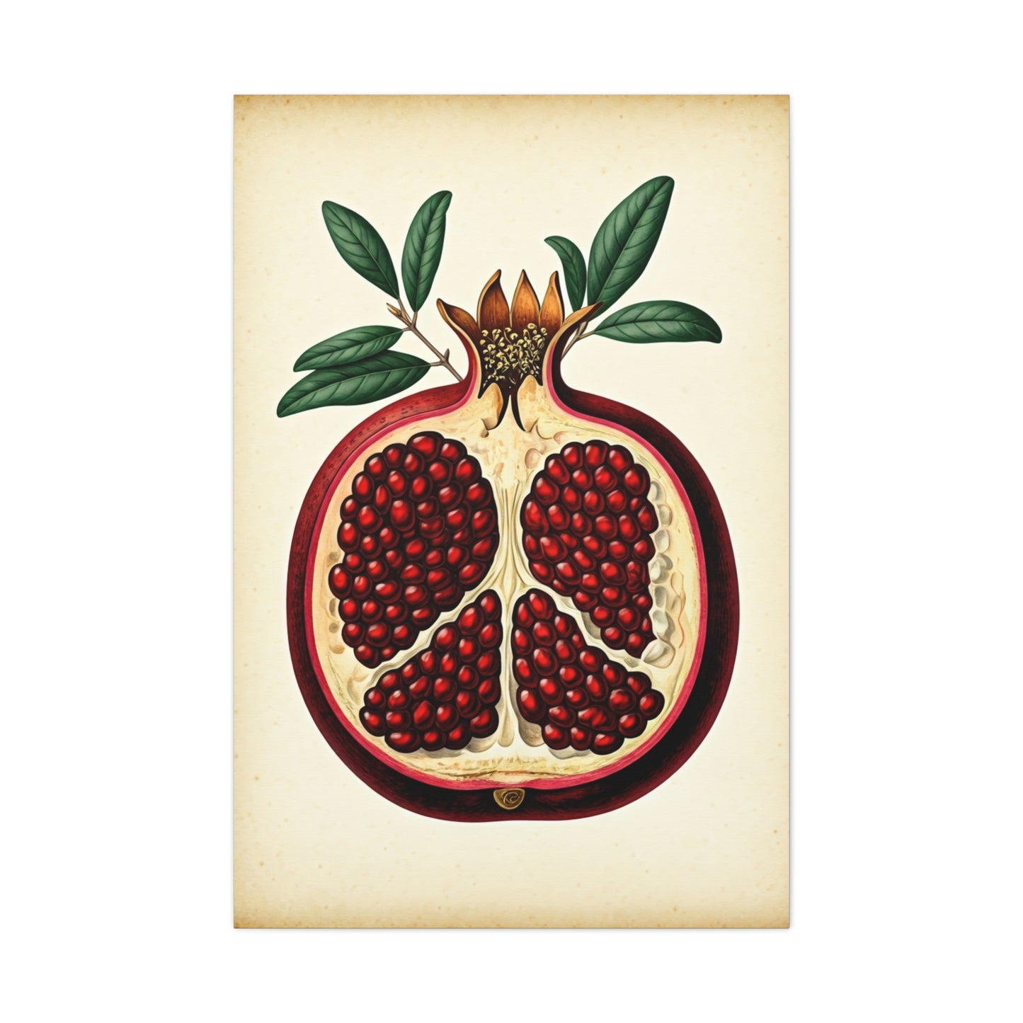 Pomegranate Cross Section Illustration Wall Art & Canvas Prints