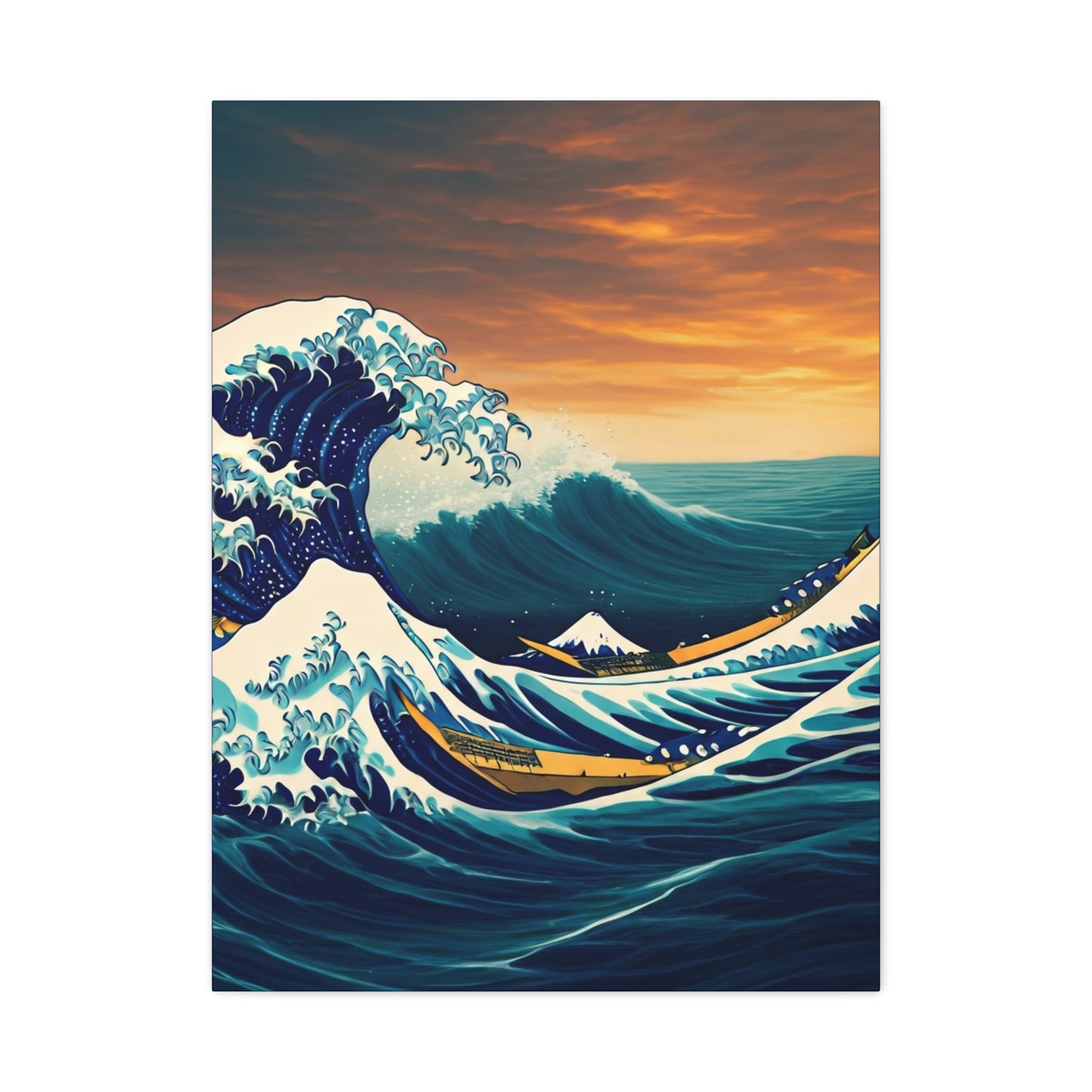 Crimson Horizon Wave Wall Art & Canvas Prints