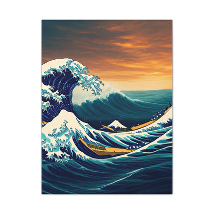 Crimson Horizon Wave Wall Art & Canvas Prints