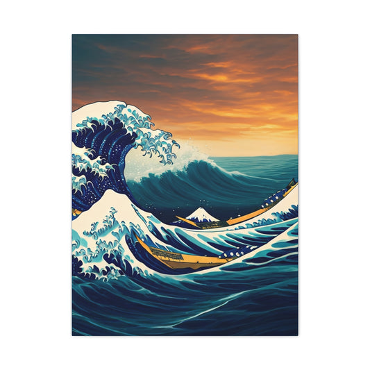 Crimson Horizon Wave Wall Art & Canvas Prints