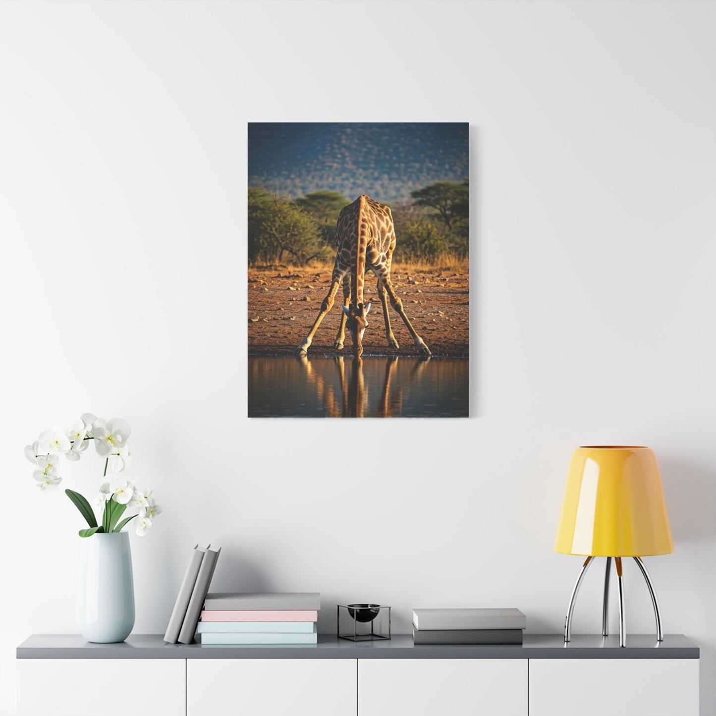 Giraffe Reflection Safari Serenity Wall Art & Canvas Prints