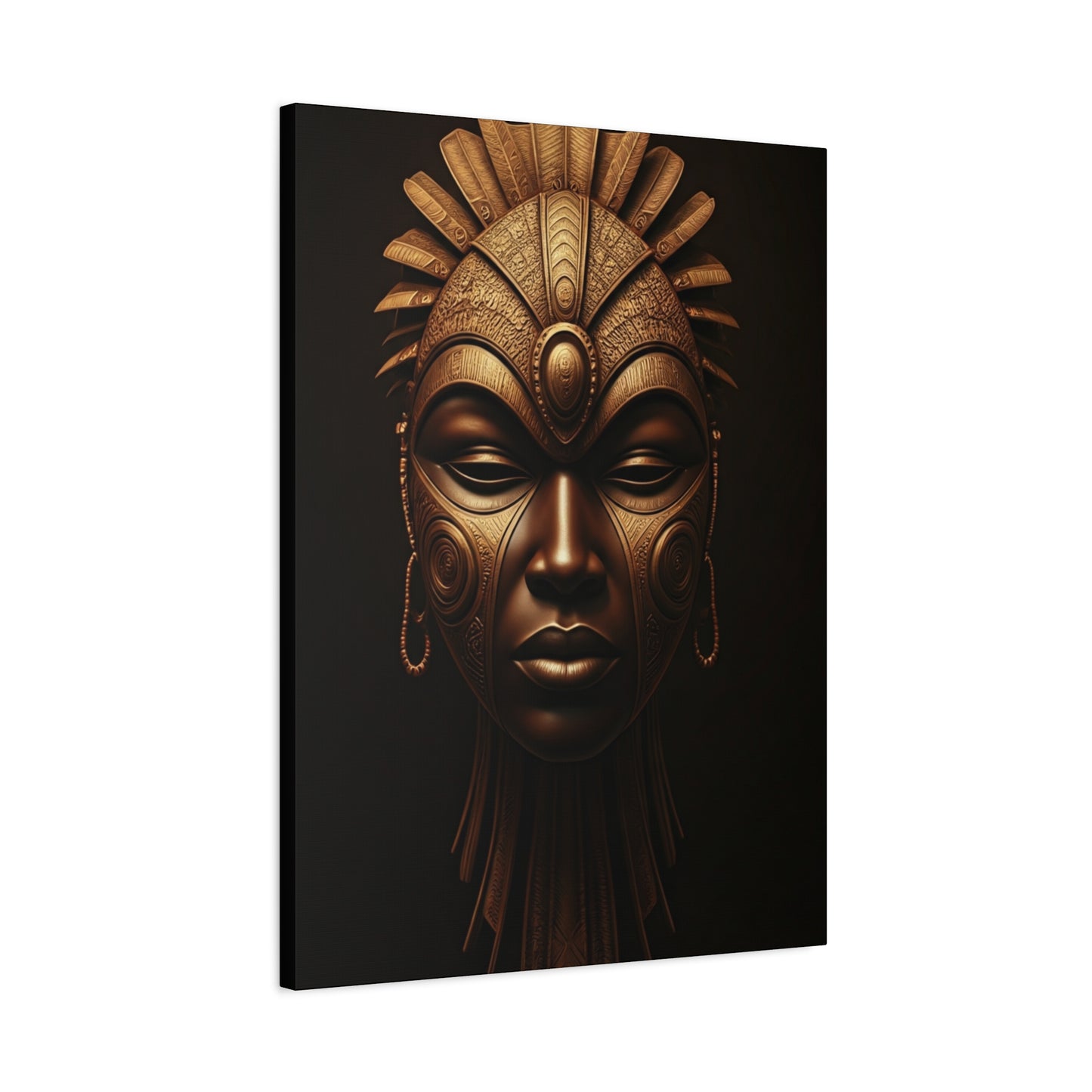 Golden Tribal Goddess Mask Wall Art & Canvas Prints