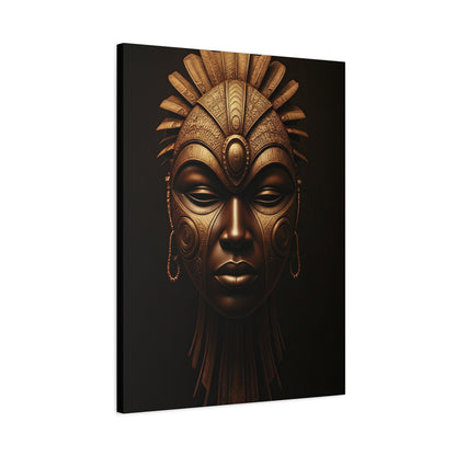 Golden Tribal Goddess Mask Wall Art & Canvas Prints