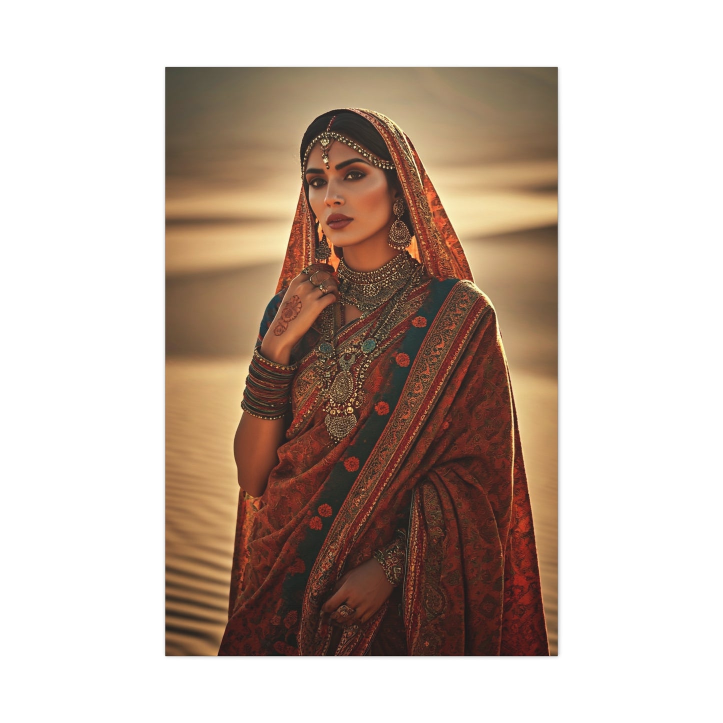 Ornate Desert Bride Bohemian Portrait Wall Art & Canvas Prints