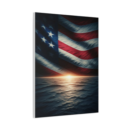 Flag Reflections at Sunset Wall Art & Canvas Prints