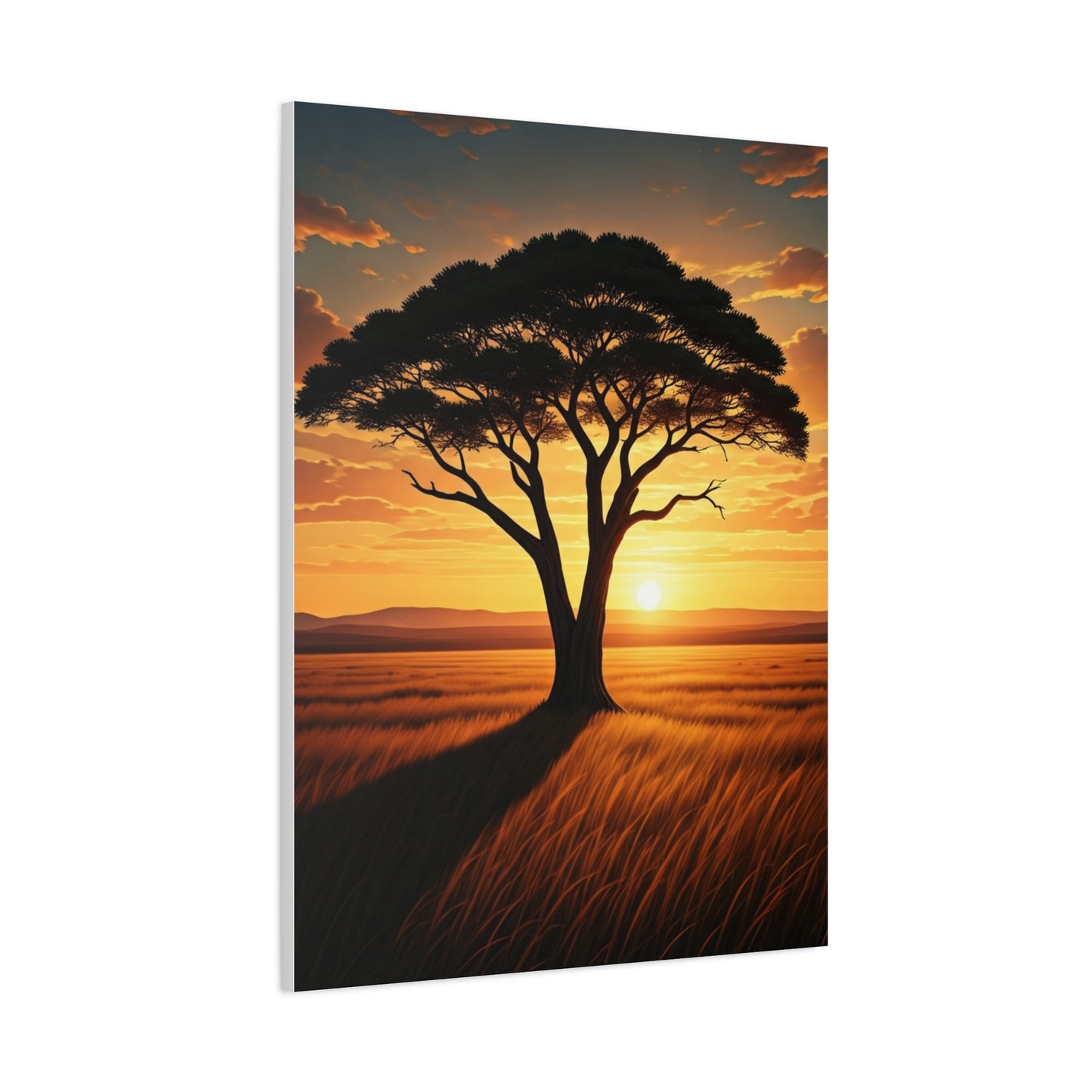 Lone Acacia Tree Sunset Horizon Wall Art & Canvas Prints