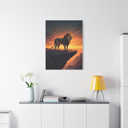 Lion King on Cliff at Sunset Wall Art & Canvas Prints