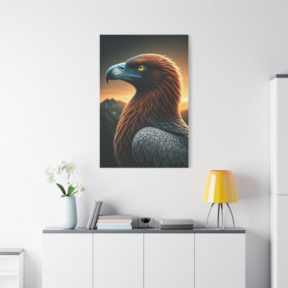 Golden Eagle with Vibrant Sunset Background Wall Art & Canvas Prints