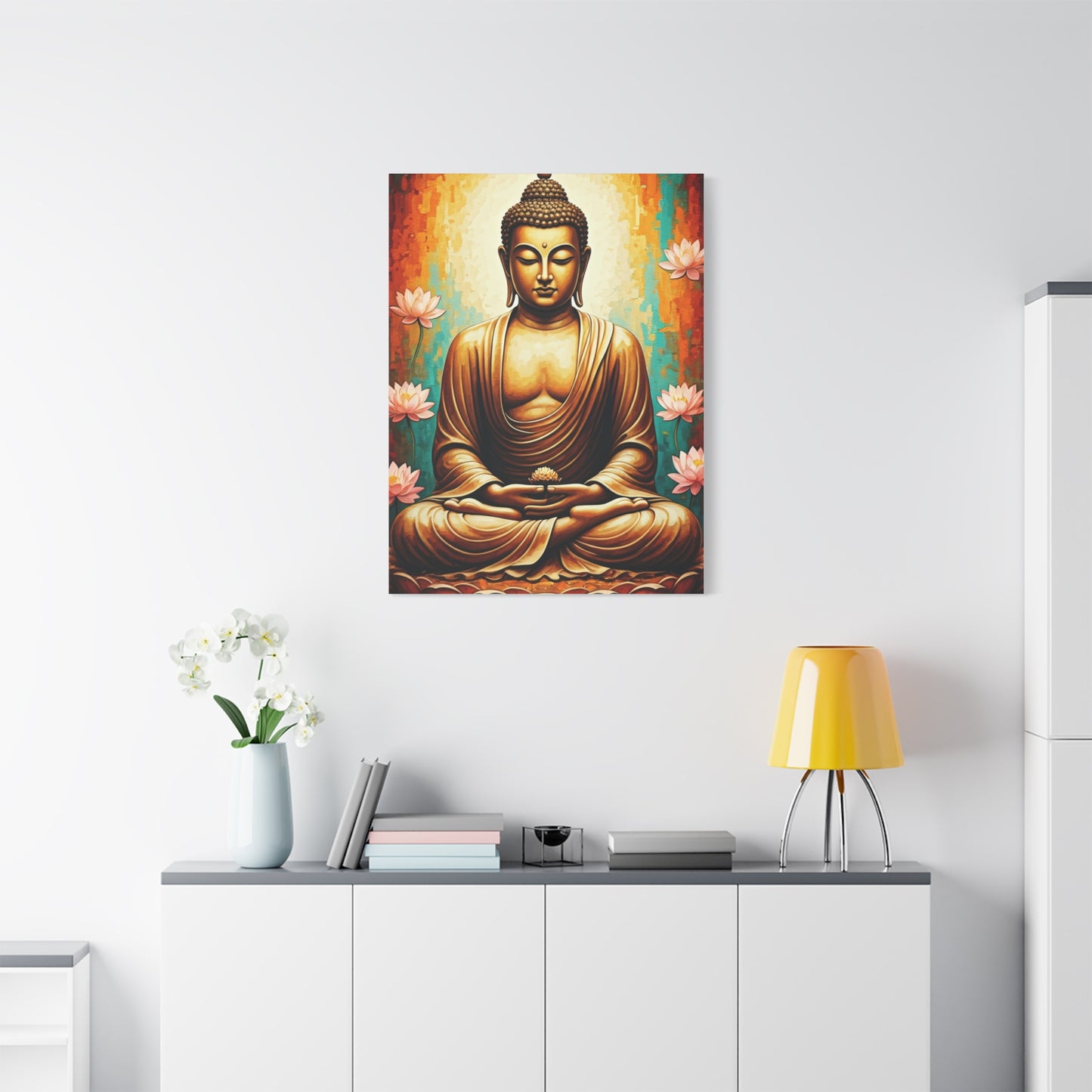 Sacred Lotus Buddha Portrait Wall Art & Canvas Prints
