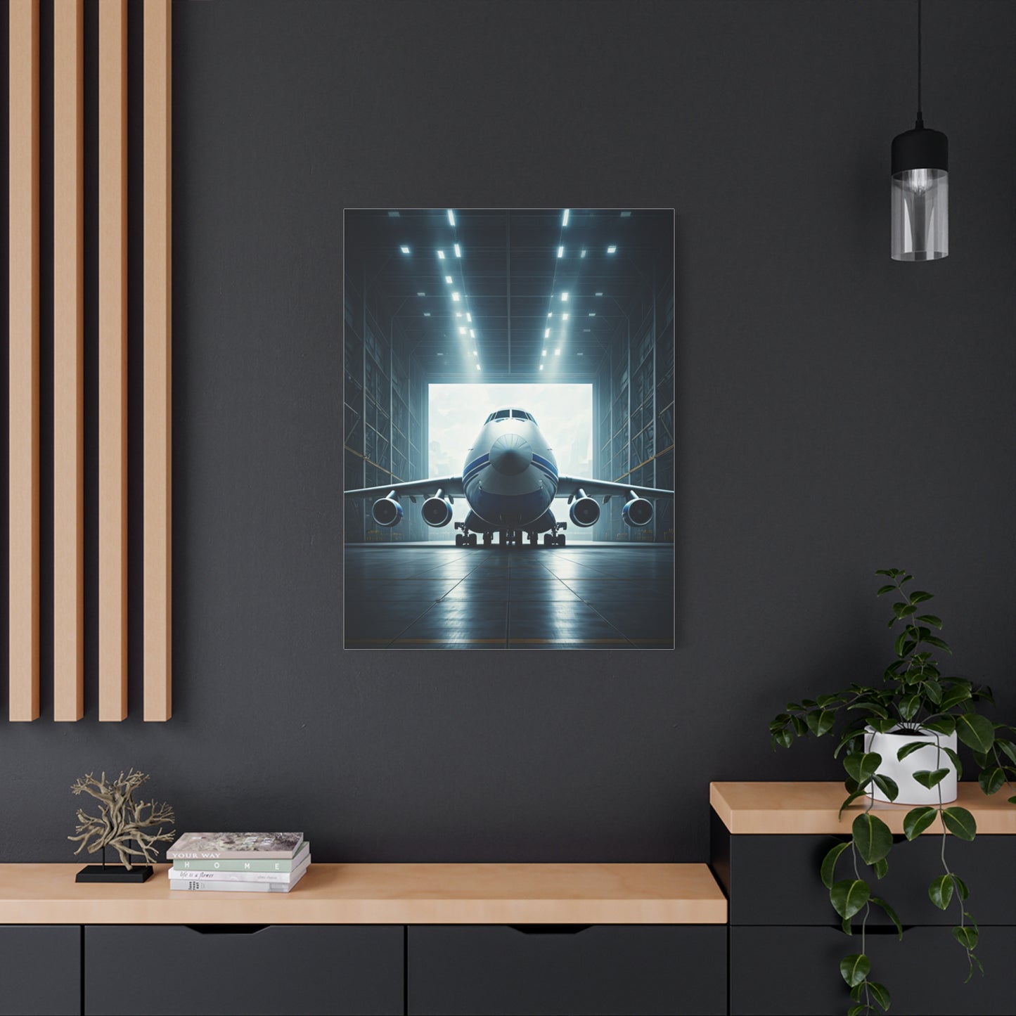 Futuristic Hangar Jet Power Wall Art & Canvas Prints