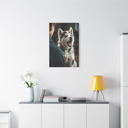 Joyful Howl Husky Wall Art & Canvas Print
