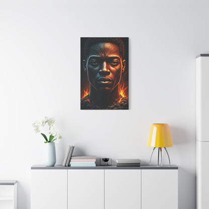 Fire and Shadow Warrior Portrait Wall Art & Canvas Prints