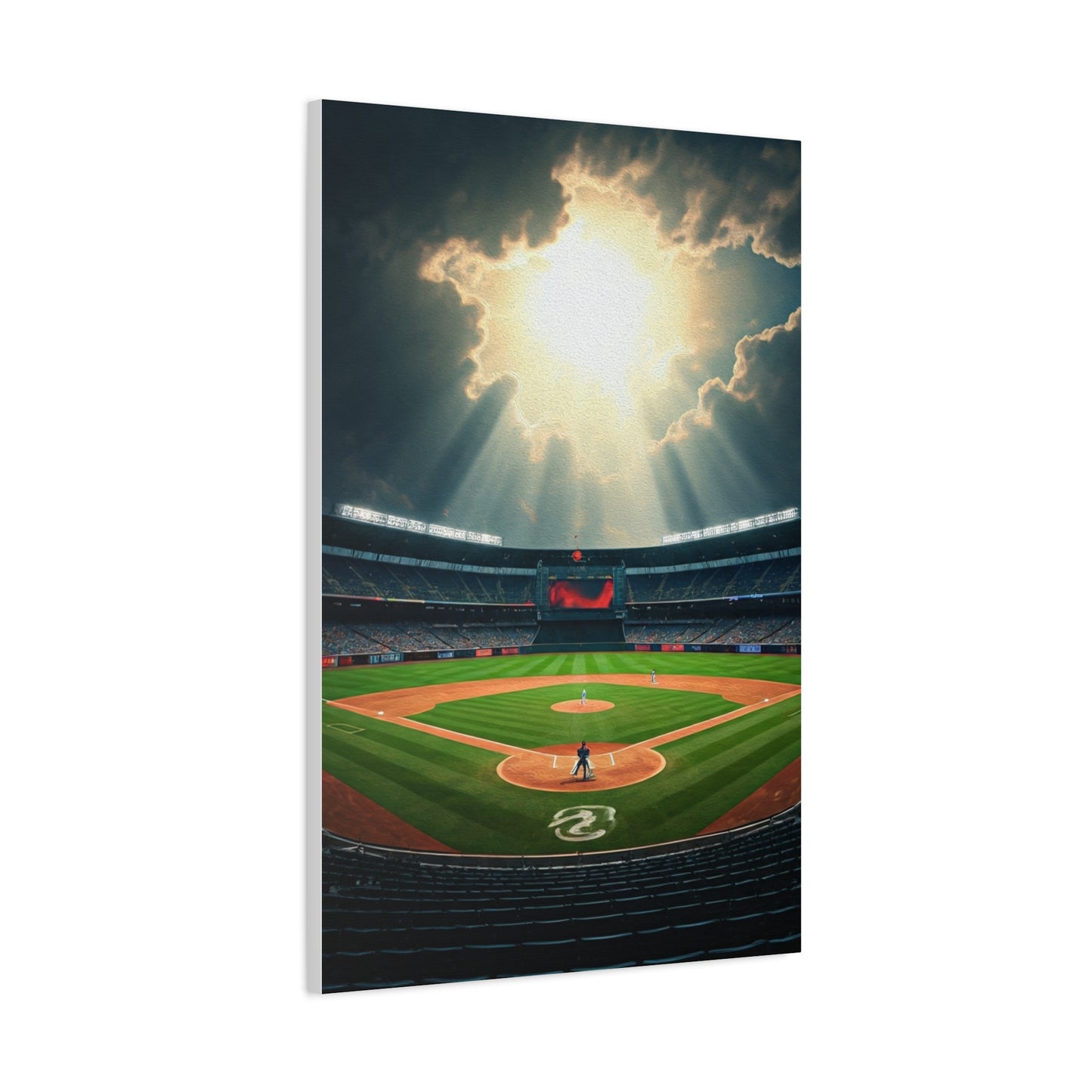 Golden Hour Baseball Field with Team Logo Wall Art & Canvas Prints