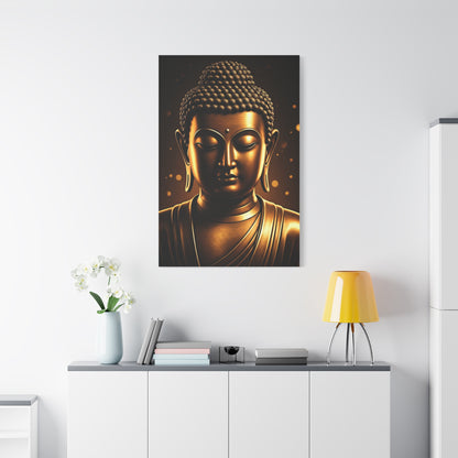 Golden Serenity Buddha Portrait Wall Art & Canvas Prints