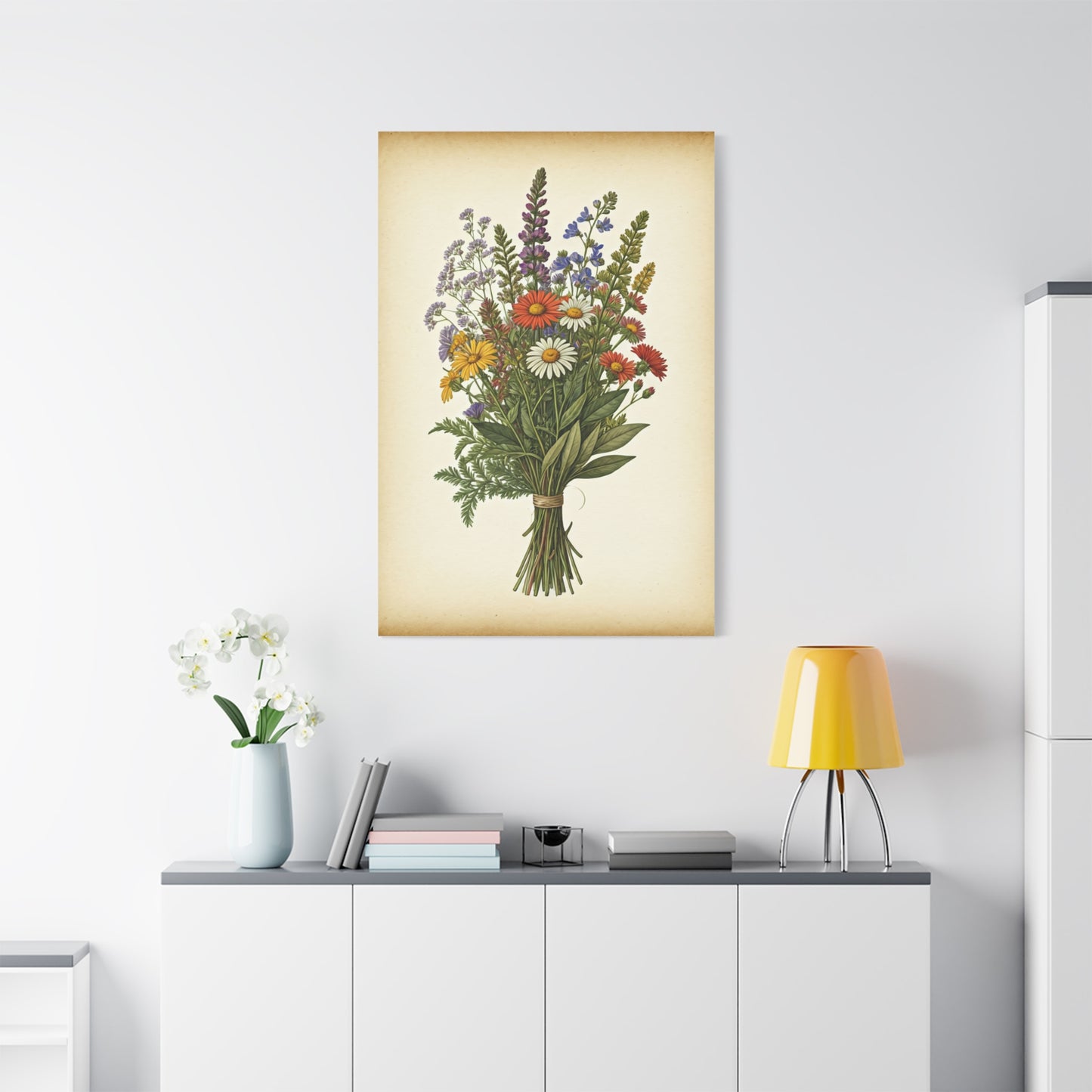 Wildflower Bouquet Illustration Wall Art & Canvas Prints