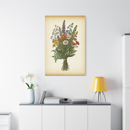 Wildflower Bouquet Illustration Wall Art & Canvas Prints