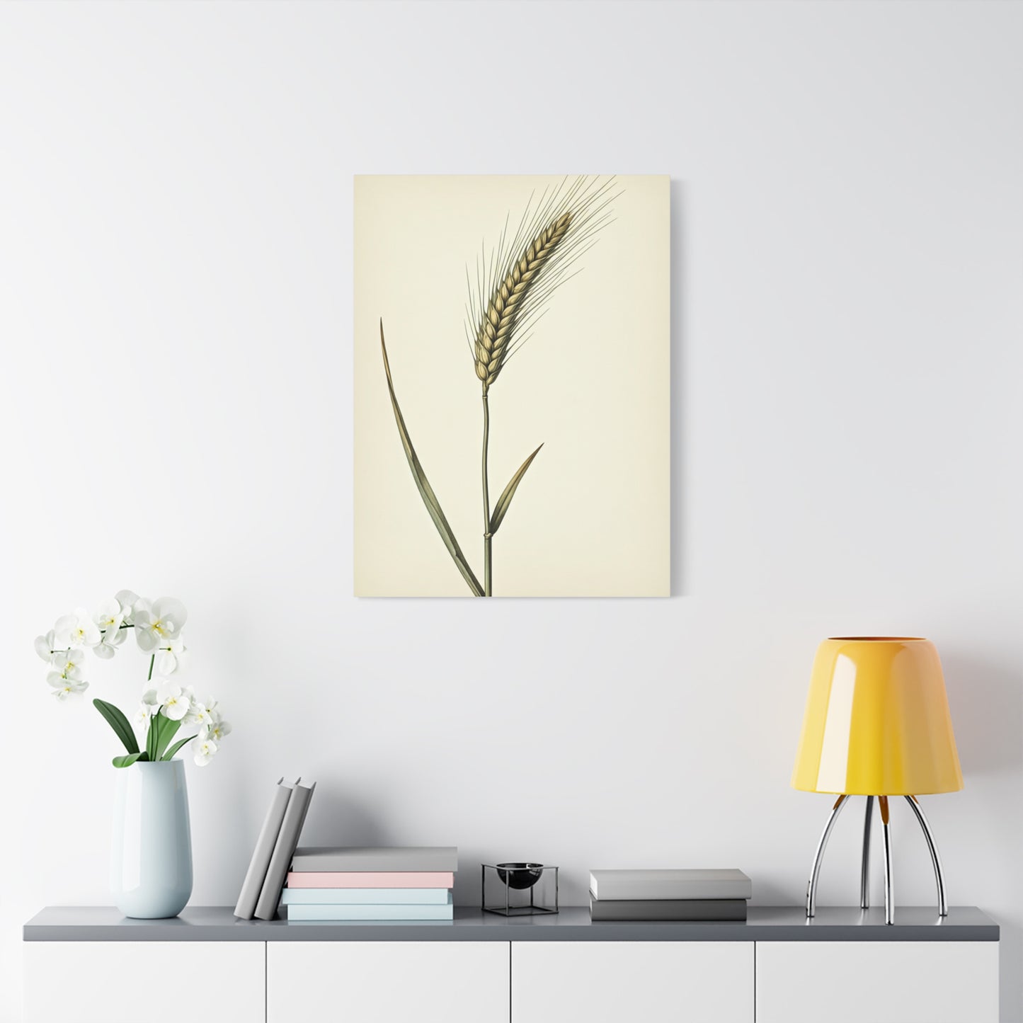 Golden Grain Stem Illustration Wall Art & Canvas Prints
