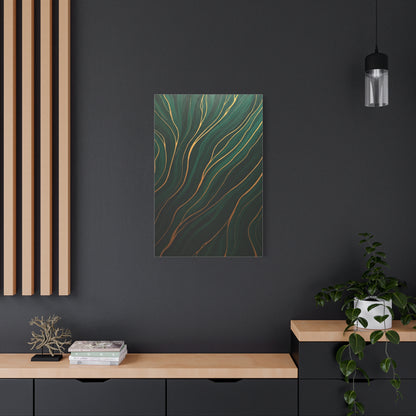 Emerald Gold Flow Abstract Wall Art & Canvas Prints