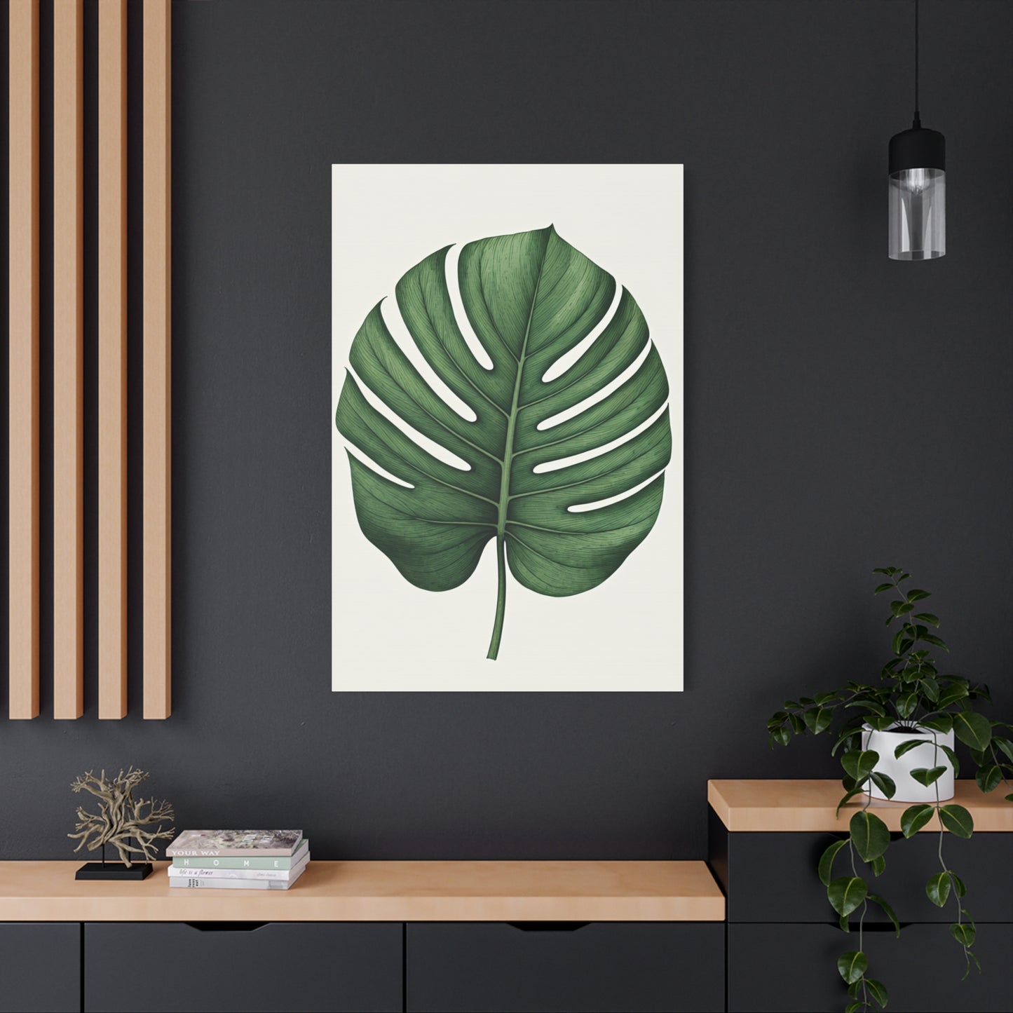 Monstera Leaf Illustration Wall Art & Canvas Prints