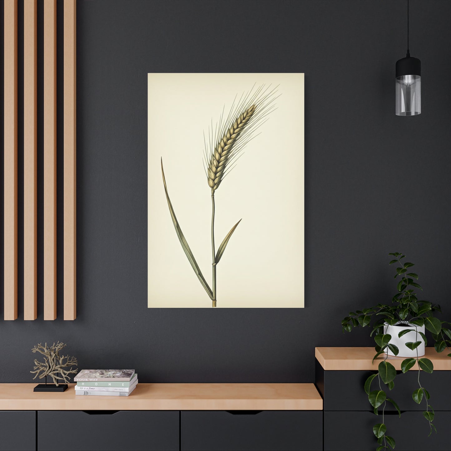 Golden Grain Stem Illustration Wall Art & Canvas Prints