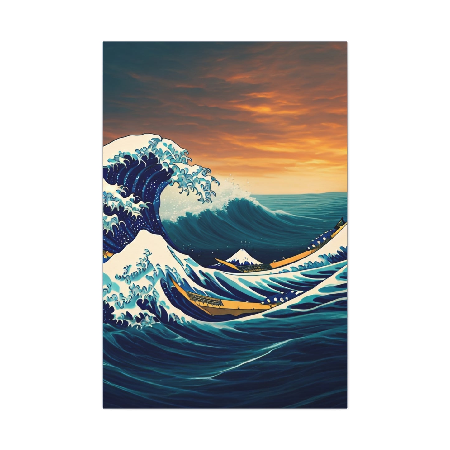 Crimson Horizon Wave Wall Art & Canvas Prints