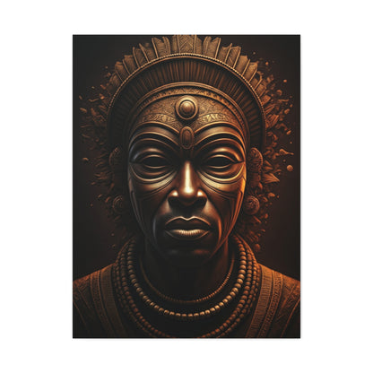 Golden Tribal Mask Legacy Wall Art & Canvas Prints