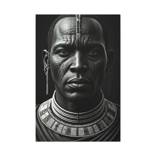 Tribal Elder with Ornamental Collar Wall Art & Canvas Prints