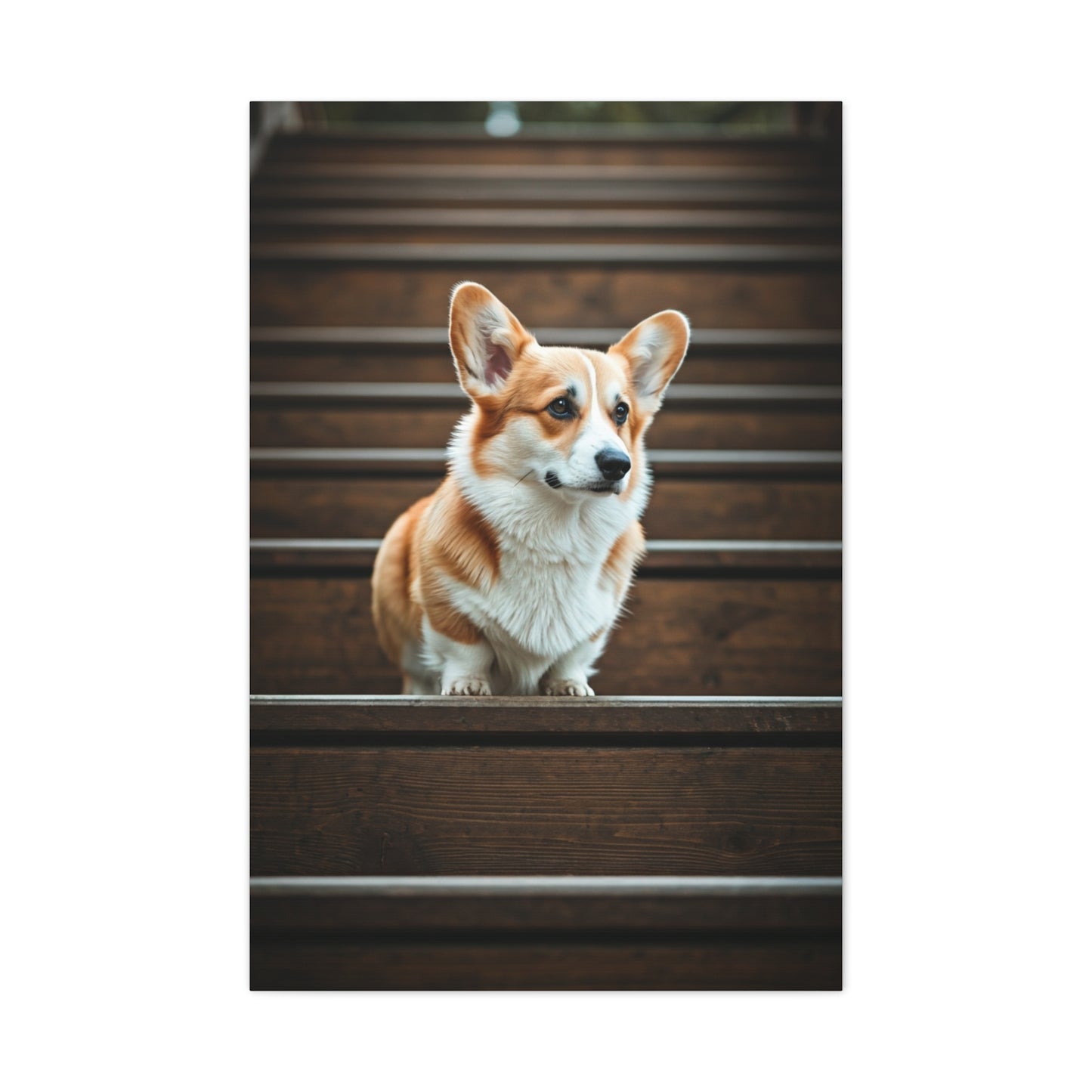 Stairway Corgi Charm Wall Art & Canvas Print