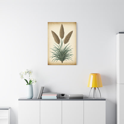 Wild Grass and Seed Heads Illustration Wall Art & Canvas Prints