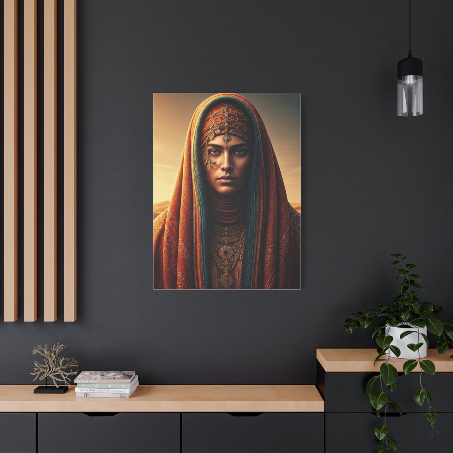 Desert Veil Woman Portrait Wall Art & Canvas Prints