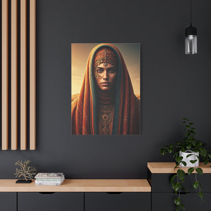 Desert Veil Woman Portrait Wall Art & Canvas Prints