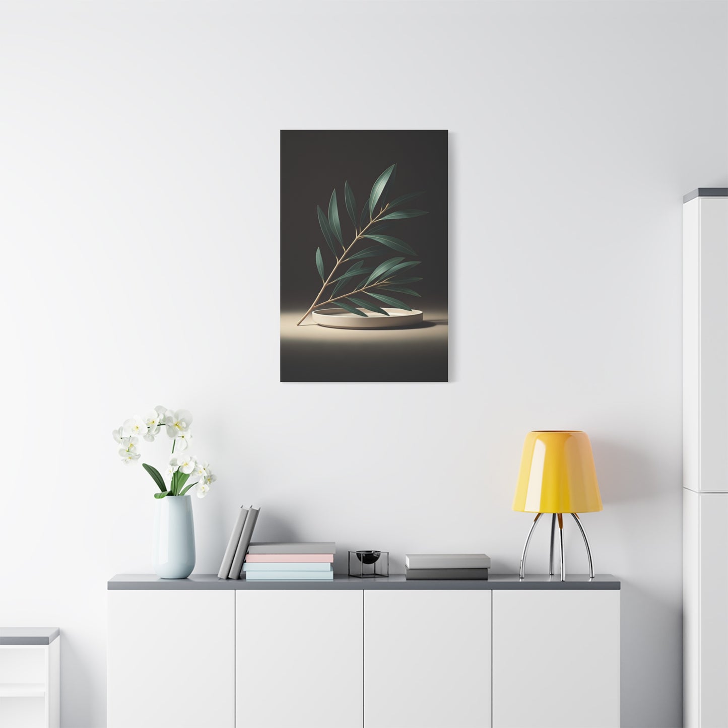 Minimal Olive Branch Botanical Wall Art & Canvas Prints