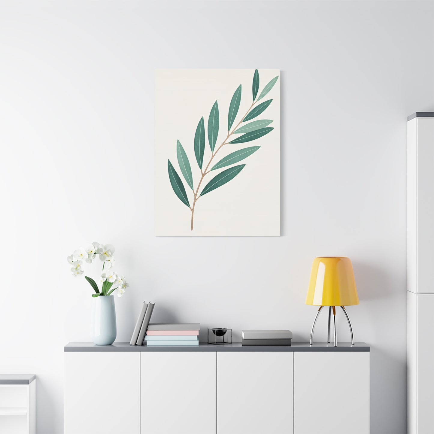 Elegant Olive Branch Illustration Wall Art & Canvas Prints