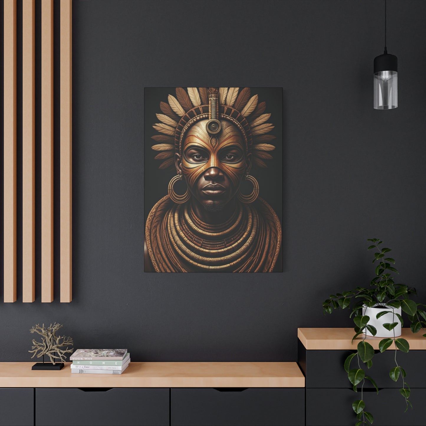 Golden Tribal Empress Portrait Wall Art & Canvas Prints