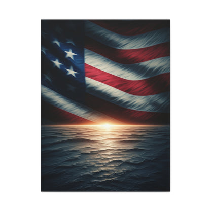 Flag Reflections at Sunset Wall Art & Canvas Prints