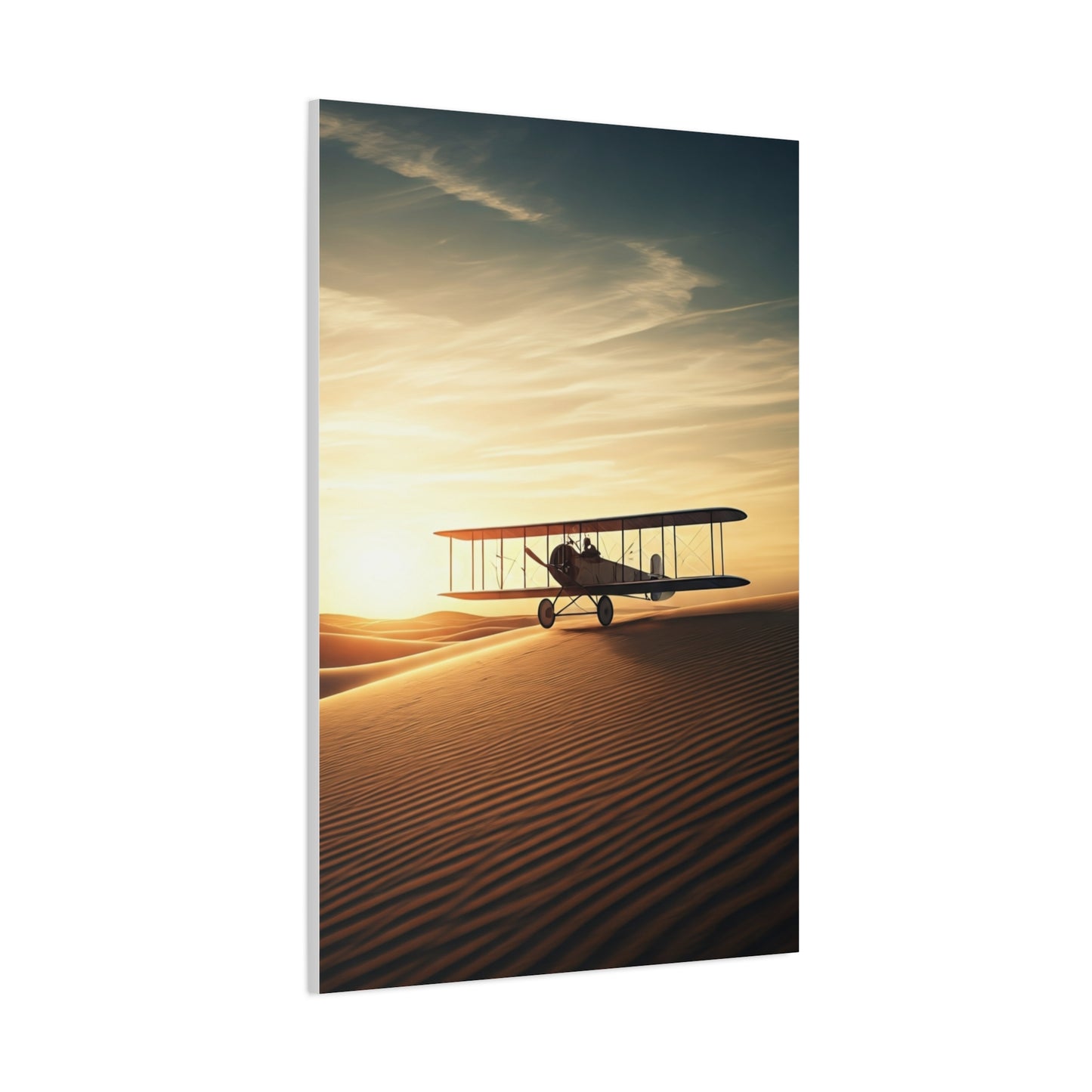 Desert Dawn Biplane Flight Wall Art & Canvas Prints