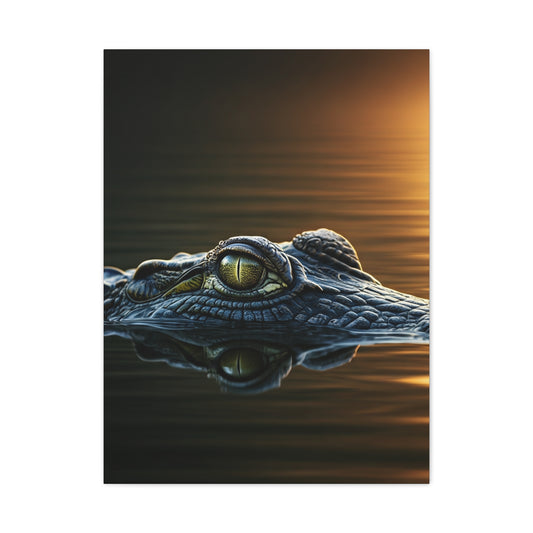 Crocodile Eye Emerging From Water Wall Art & Canvas Prints