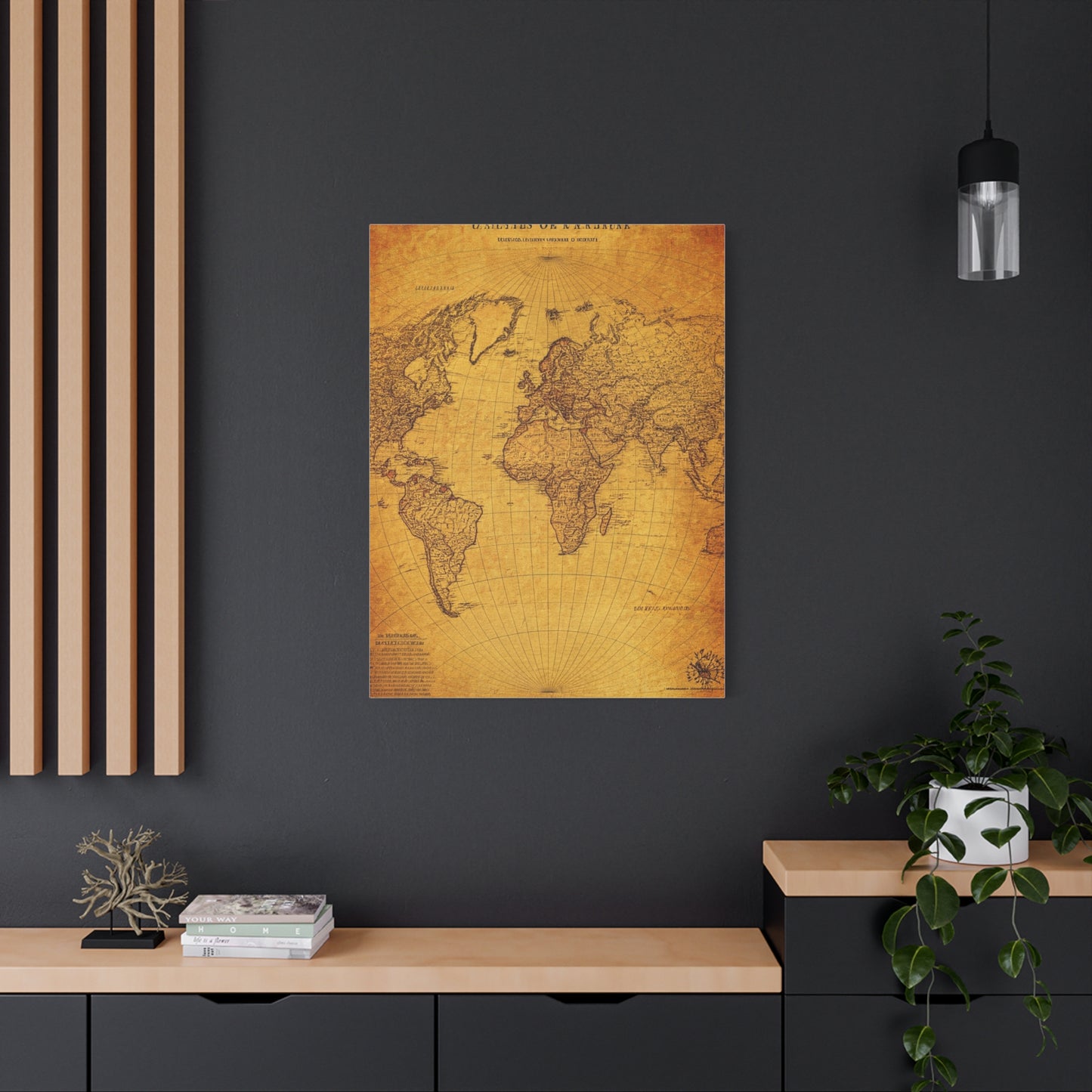 Antique Oval World Atlas Map Wall Art & Canvas Prints
