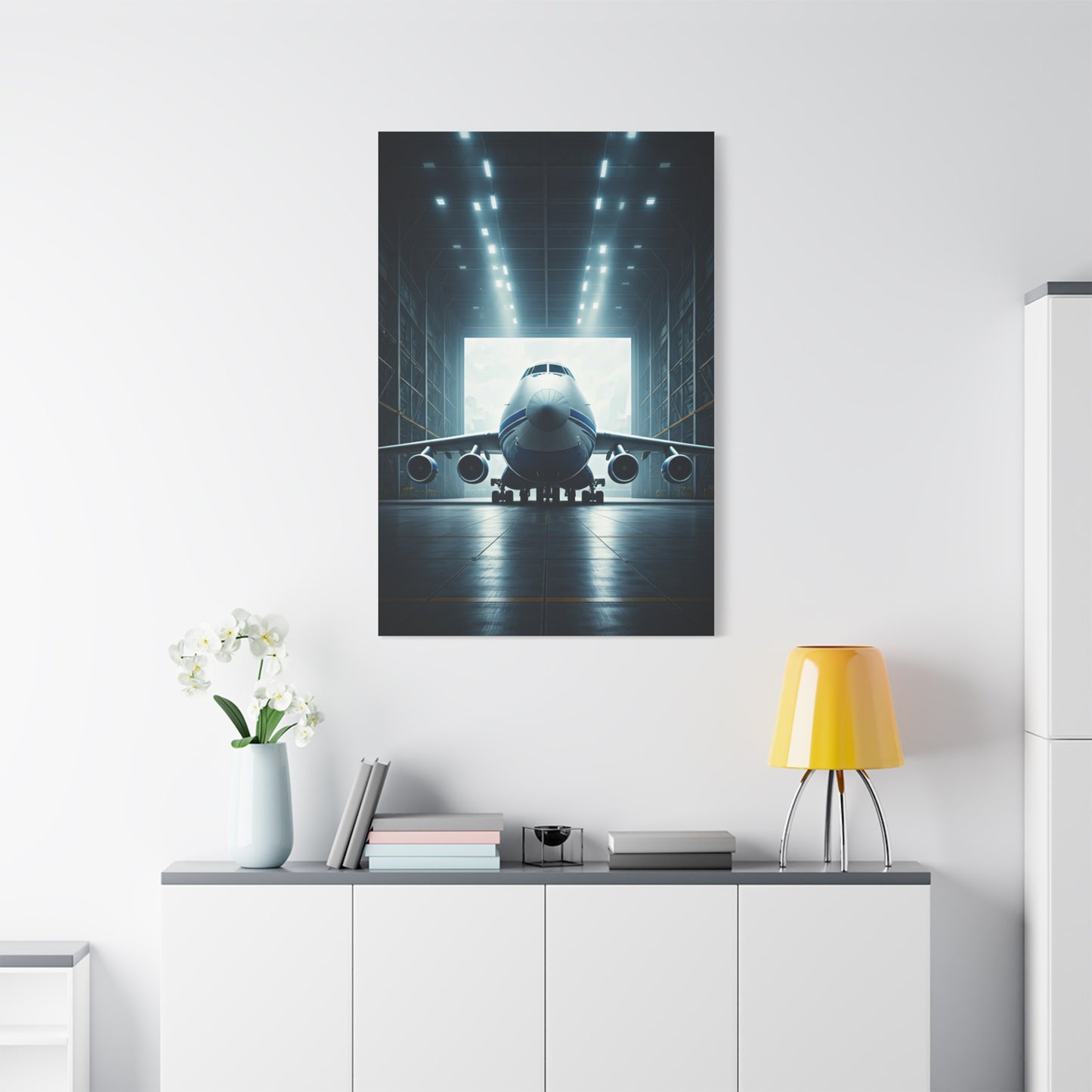 Futuristic Hangar Jet Power Wall Art & Canvas Prints