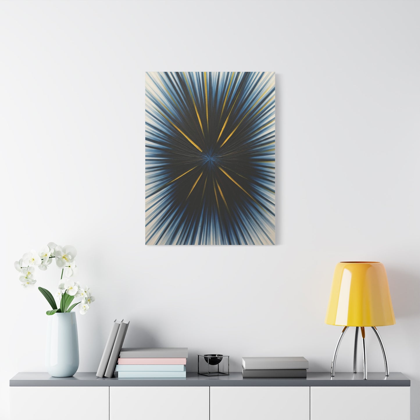 Radiating Blue and Gold Abstract Wall Art & Canvas Prints