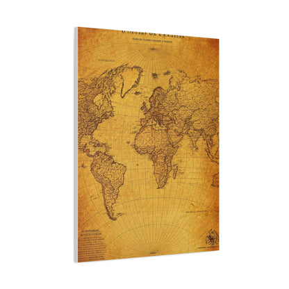 Antique Oval World Atlas Map Wall Art & Canvas Prints