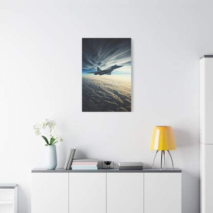 Lone Fighter Over Endless Clouds Wall Art & Canvas Prints