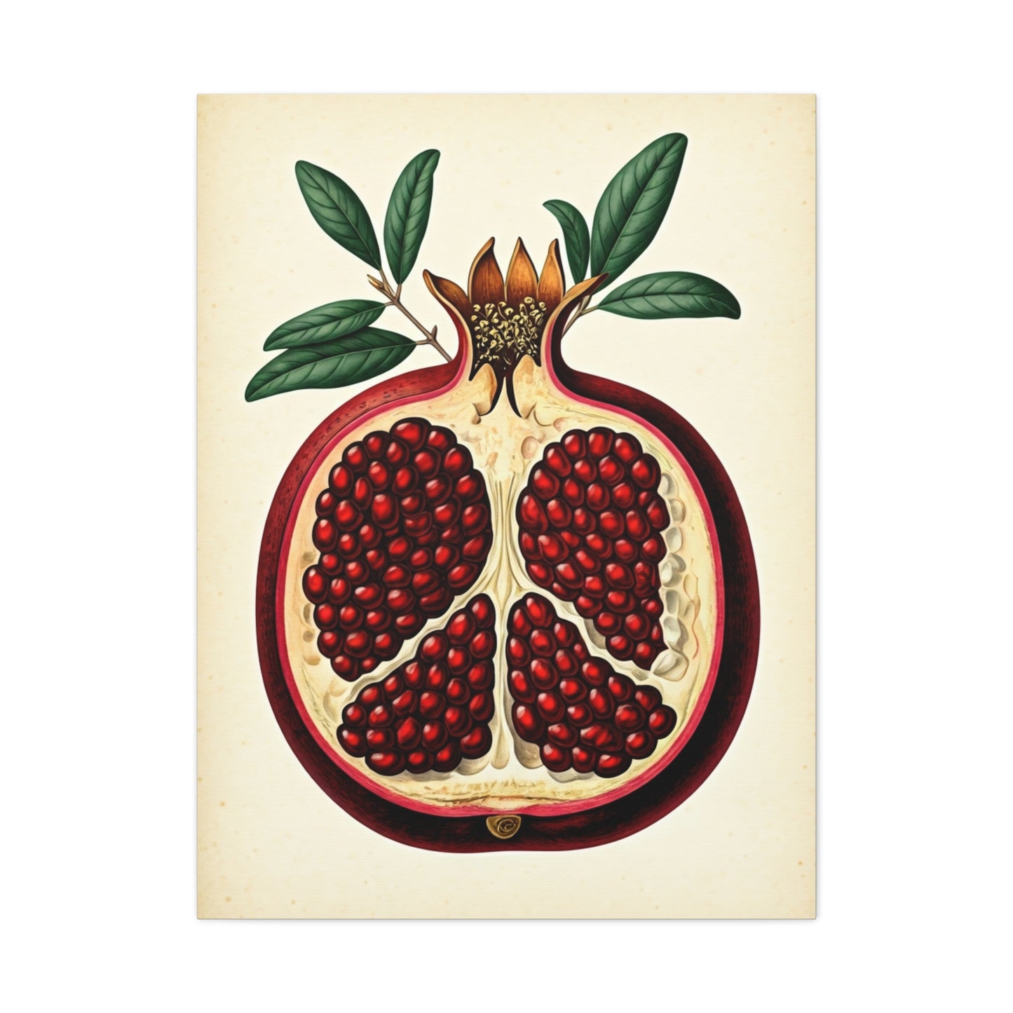 Pomegranate Cross Section Illustration Wall Art & Canvas Prints