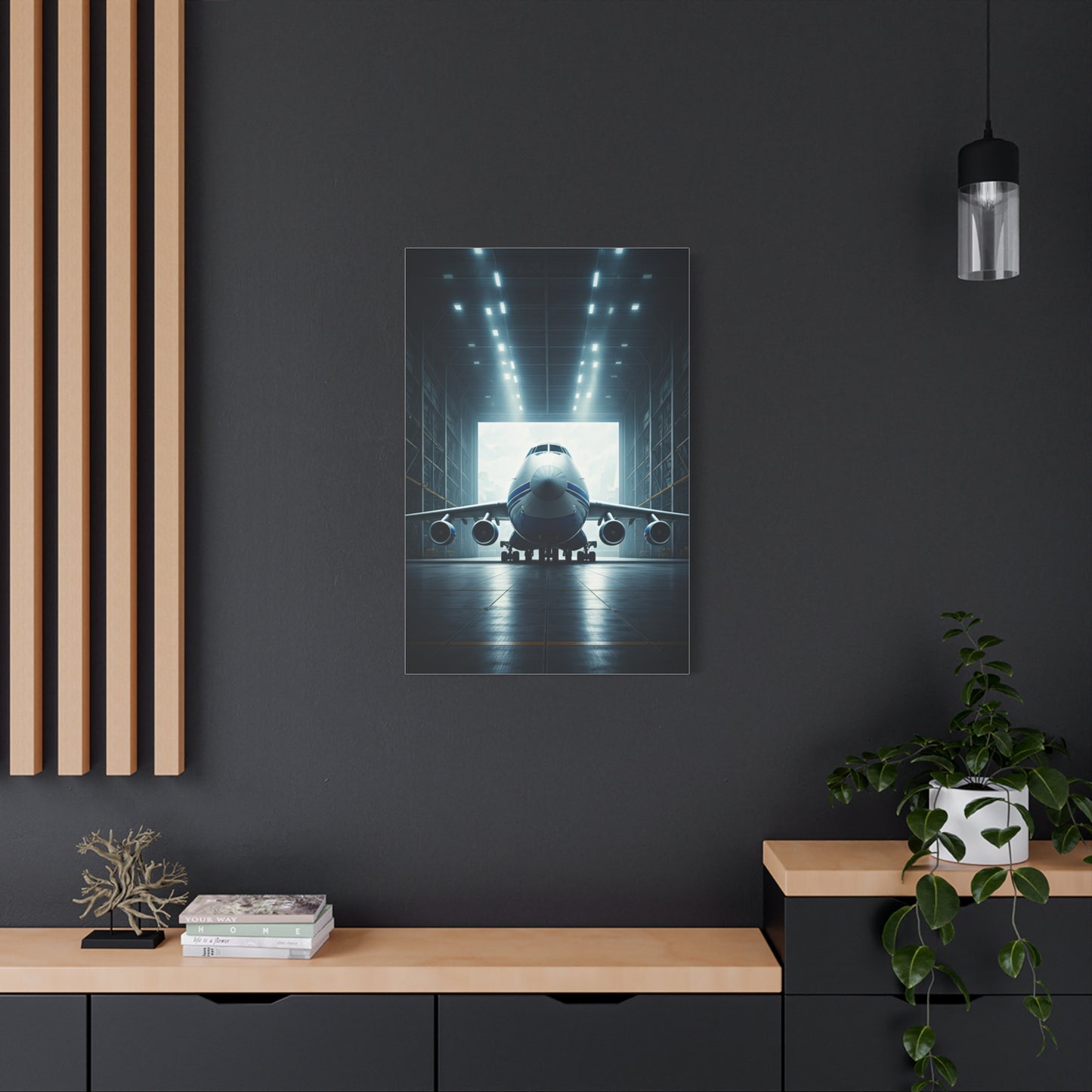 Futuristic Hangar Jet Power Wall Art & Canvas Prints