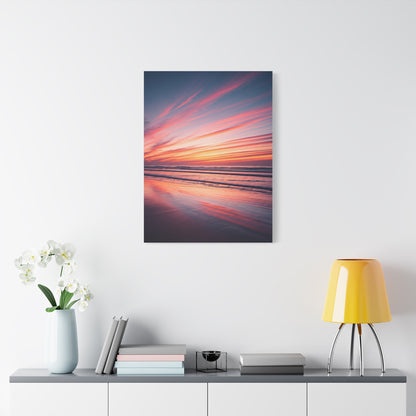 Blush Sky Streaks Coastal Sunset Wall Art & Canvas Prints