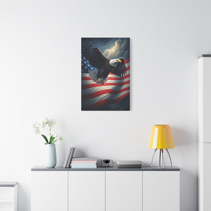 Eagle of Freedom Over the American Flag Wall Art & Canvas Prints