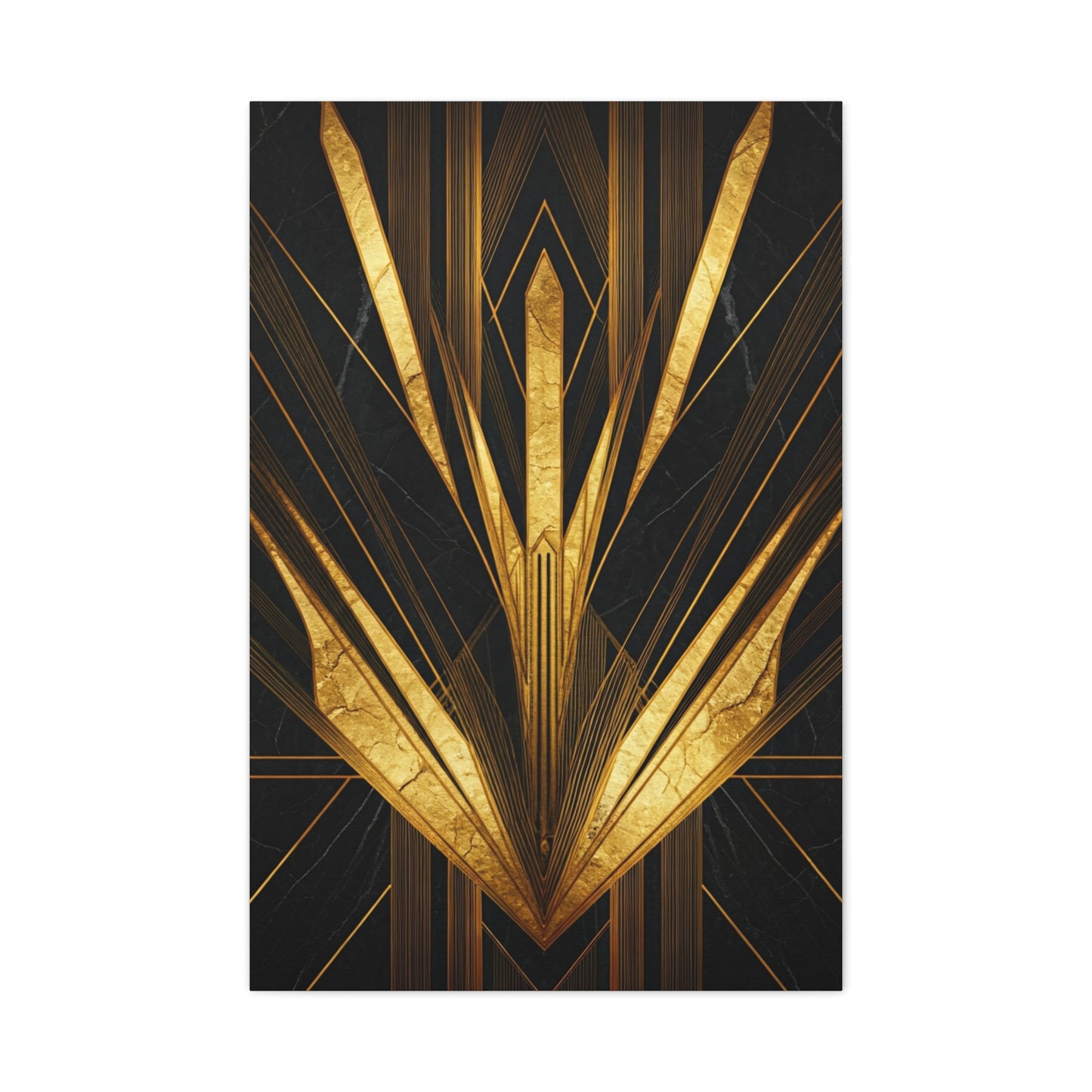 Black Marble Gold Deco Crown Wall Art & Canvas Prints