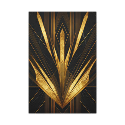 Black Marble Gold Deco Crown Wall Art & Canvas Prints
