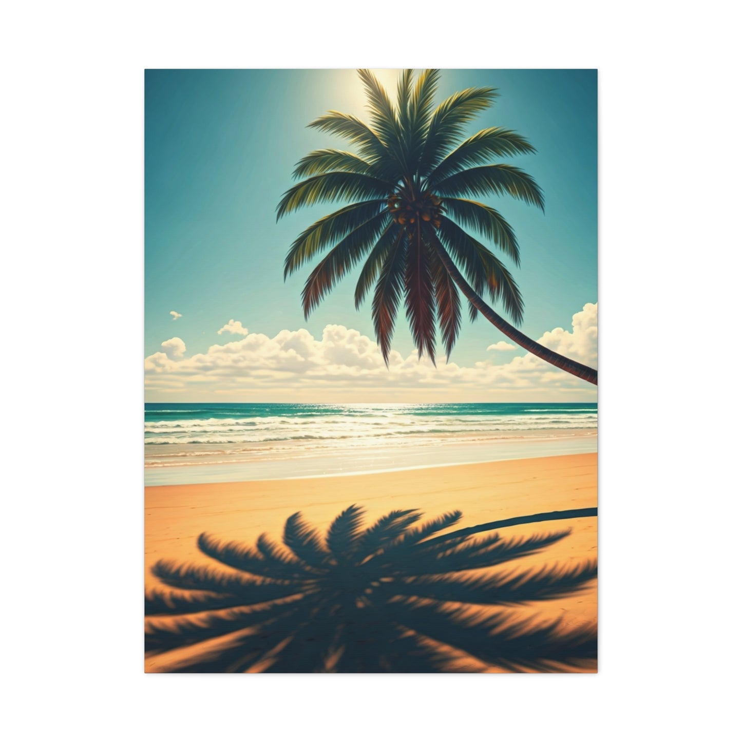 Palm Shadow Serenity Beach Wall Art & Canvas Prints